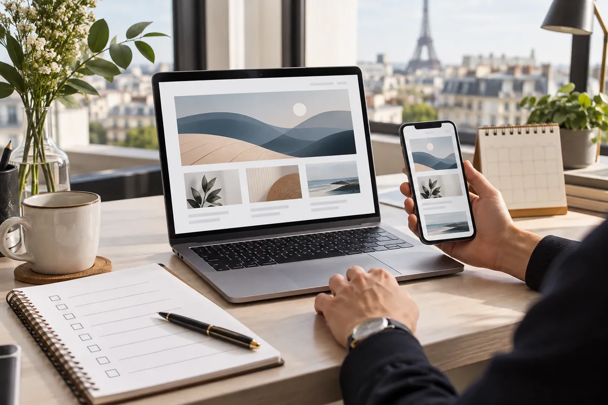 Contrôle d’un site sur ordinateur et téléphone avant sa mise en ligne