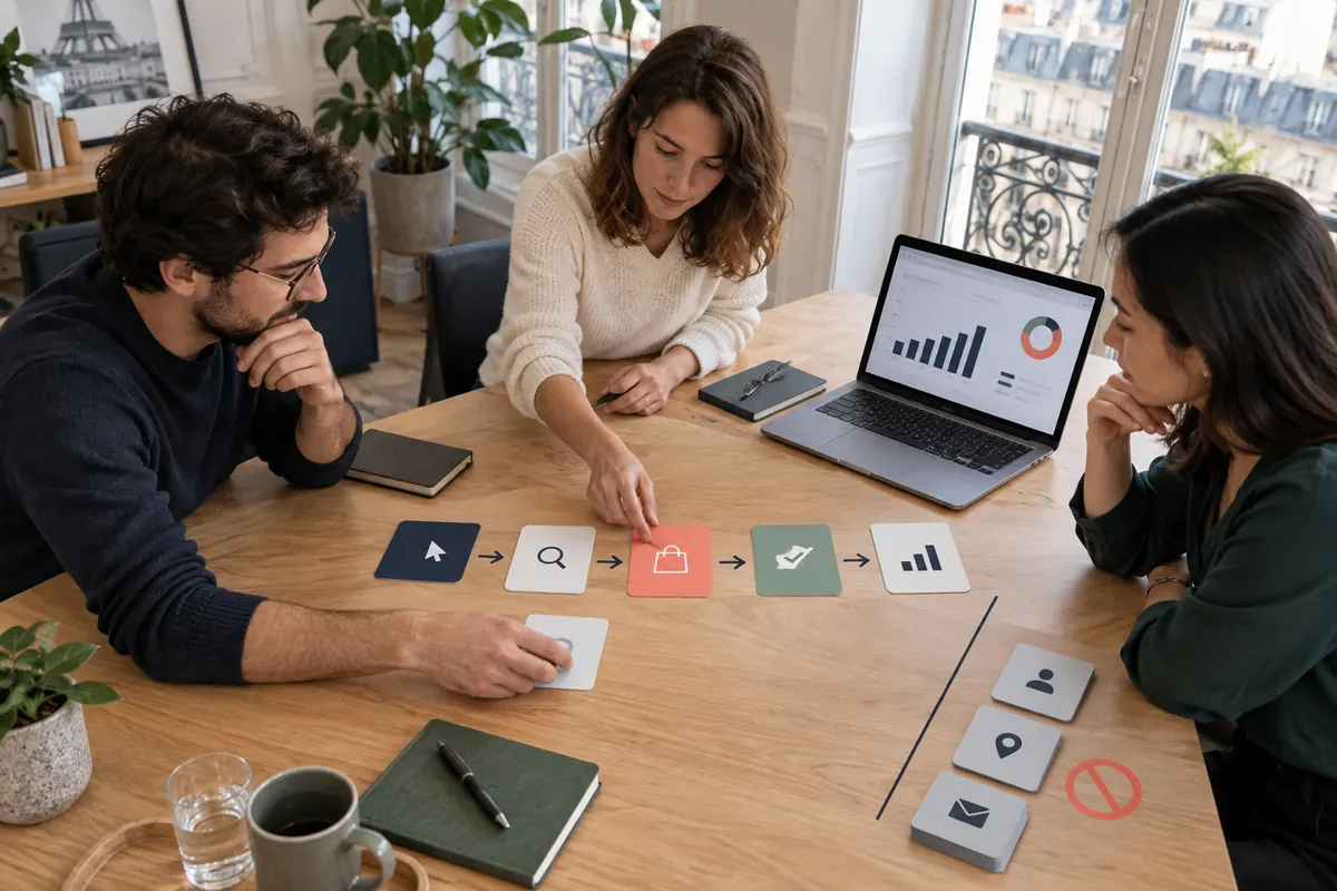 Atelier de définition d’indicateurs et d’événements de conversion sur un tableau de mesure